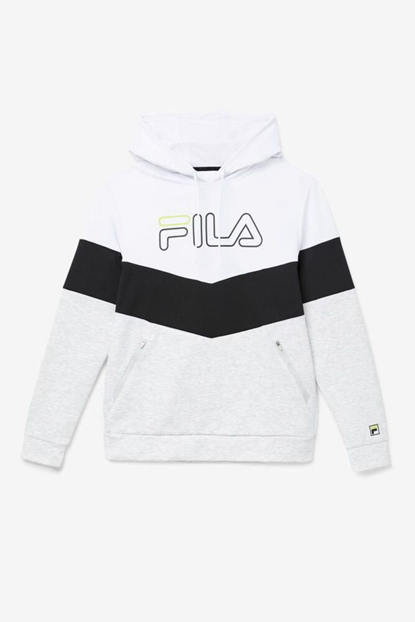 Blusa Moletom Capuz Fila Homem Branco/Luz Cinzentas/Luz Verdes - Fila Gerado Tech Loja Online Portug